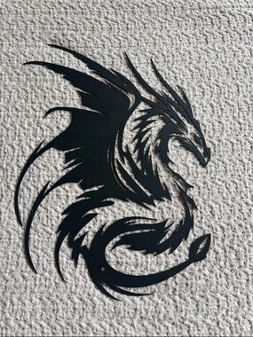 Black Dragon Wall Art Metal Cutout